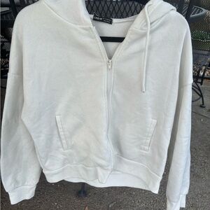 SHEIN Cream Zip-Up Hoodie